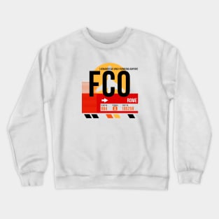 Rome (FCO) Airport // Sunset Baggage Tag Crewneck Sweatshirt